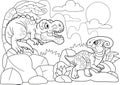 Cute dinosaurs coloring book, funny illustration Royalty Free Stock Photo