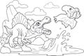 Cute dinosaurs coloring book, funny illustration Royalty Free Stock Photo