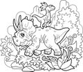 Cute dinosaurs, coloring book, funny illustration Royalty Free Stock Photo