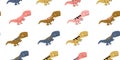 Scandinavian dino t-rex dinosaur seamless pattern