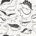 Cute dinosaurs seamless pattern