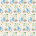 Cute dinosaurs in a seamless pattern Royalty Free Stock Photo