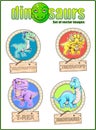 Cute dinosaurs, set of funny vector images Royalty Free Stock Photo