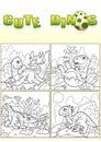 Cute dinosaurs, set of images Royalty Free Stock Photo