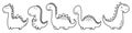 Cute dinosaurs in a simple doodle style. A set of vector illustrations on a white background. Royalty Free Stock Photo