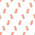 Seamless pattern. Cute dinosaurs on a white background Royalty Free Stock Photo