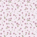 Cute ditsy floral seamless pattern, hand drawn lovely flowers, great for textiles, wrapping, banners, wallpapers - vector surface Royalty Free Stock Photo