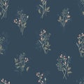 Cute ditsy floral seamless pattern, hand drawn lovely flowers, great for textiles, wrapping, banners, wallpapers - vector surface