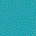 Cute ditsy Kawaii penguin baby vector seamless pattern background. Tiny scattered cartoon emperor chicks on aqua blue
