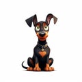 Cute Doberman Pinscher dog - generative AI, AI generated