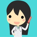 cute doctor woman with syringe