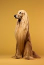 Cute dog of the Afghan Hound breed is posing Royalty Free Stock Photo