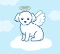 Cute dog angel cartoon drawing