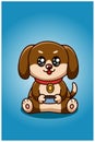 A cute dog asking for food rations illustration Royalty Free Stock Photo