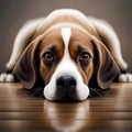 Cute dog looking at the viewer - ai generated image Royalty Free Stock Photo