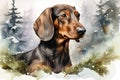Cute dog breed animal mammal background dachshund canine portrait brown puppy purebred pet domestic