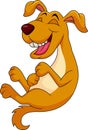 Cute dog cartoon laughing