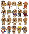 Cute dog cartoon mascot pack Royalty Free Stock Photo