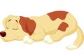 Cute dog cartoon sleeping Royalty Free Stock Photo