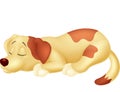 Cute dog cartoon sleeping