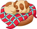 Cute dog cartoon sleeping Royalty Free Stock Photo