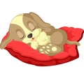 Cute dog cartoon sleeping Royalty Free Stock Photo