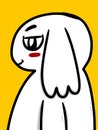 Cute dog cartoon on yellow background