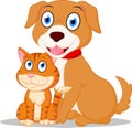 Cute Dog and Cat cartoon
