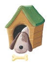 Cute dog in the doghouse