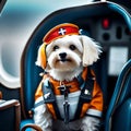 Cute dog dressed as a pilot - ai generated image Royalty Free Stock Photo