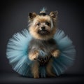 A cute dog dressed up in a tutu image generative AI Royalty Free Stock Photo