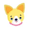 Cute dog face little mascot cartoon character pets