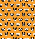 Cute dog faces doodles seamless pattern Royalty Free Stock Photo