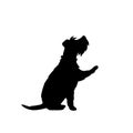 Cute dog giving a paw black silhouette logo Royalty Free Stock Photo