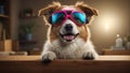 dog glasses home looking beautiful domestic rest adorable humor