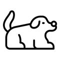 Cute dog home play icon outline vector. Course training