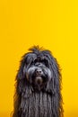 Cute dog of the hungarian puli breed is posing