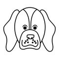 Cute dog icon cartoon profile black and white Royalty Free Stock Photo