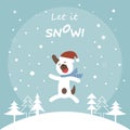 Cute Dog Jumping for joy Christmas Card Royalty Free Stock Photo