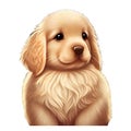 Cute dog kawaii white background