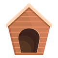Cute dog kennel icon cartoon vector. Puppy house