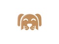 Cute dog for logo design illustration, smile face icon, head pet symbol on white background Royalty Free Stock Photo