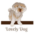 Cute dog mascot pets. Dog having white body hair . Pets fond memories vector illustration mascot