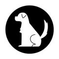 Cute dog mascot silhouette icon