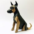 Bold Origami Dog: A Stunning Black And Brown Wolf Animal Sculpture