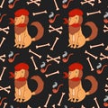 Cute dog pattern background