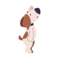 Cute Dog Pet Stand Show Salute Gesture Vector Illustration