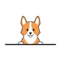 Cute dog for pocket. Adorable vector corgi