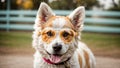 Cute dog portrait on the street