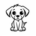 Puppyeyes Simple Clipart: Minimalist Coloring Book For Kids